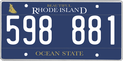 RI license plate 598881