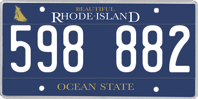 RI license plate 598882