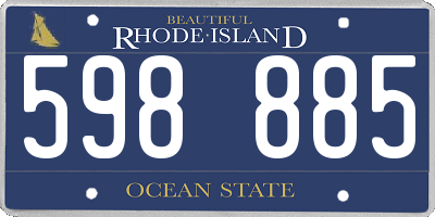 RI license plate 598885