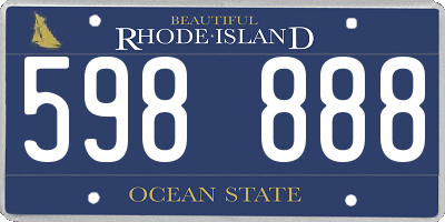 RI license plate 598888