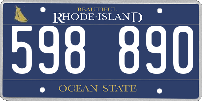 RI license plate 598890