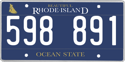 RI license plate 598891