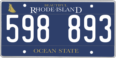 RI license plate 598893