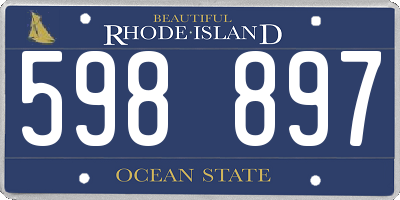 RI license plate 598897