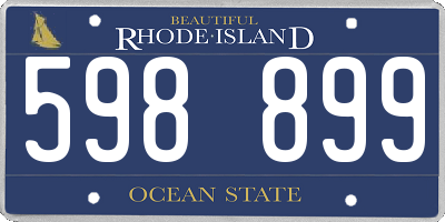 RI license plate 598899