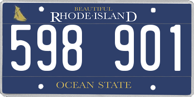 RI license plate 598901