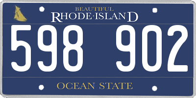 RI license plate 598902