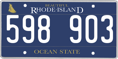 RI license plate 598903
