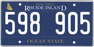 RI license plate 598905