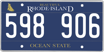 RI license plate 598906