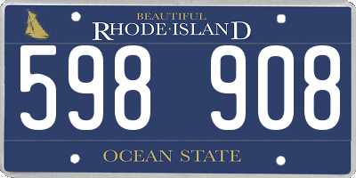 RI license plate 598908