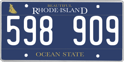 RI license plate 598909