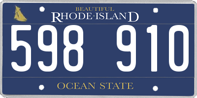 RI license plate 598910