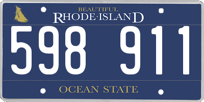 RI license plate 598911