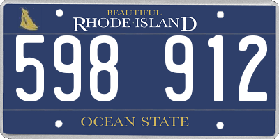 RI license plate 598912