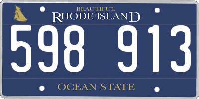 RI license plate 598913