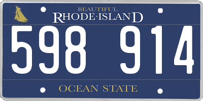 RI license plate 598914