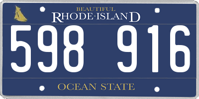 RI license plate 598916