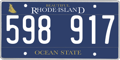 RI license plate 598917