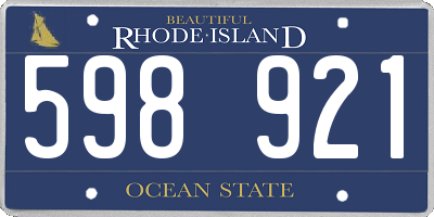 RI license plate 598921