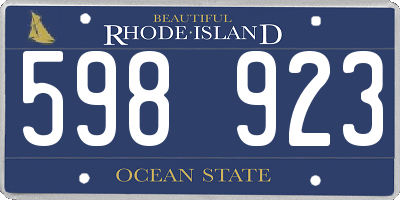 RI license plate 598923