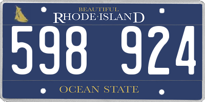 RI license plate 598924