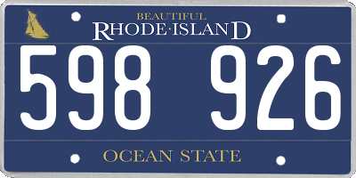 RI license plate 598926