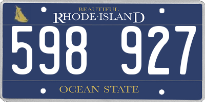 RI license plate 598927