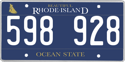 RI license plate 598928