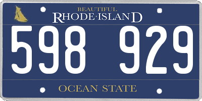 RI license plate 598929