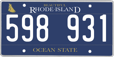 RI license plate 598931