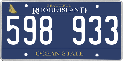 RI license plate 598933
