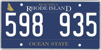 RI license plate 598935