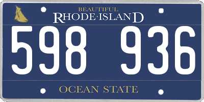 RI license plate 598936