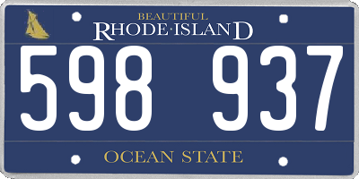 RI license plate 598937
