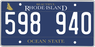 RI license plate 598940