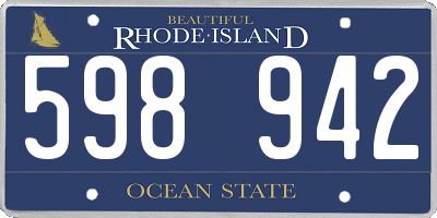 RI license plate 598942