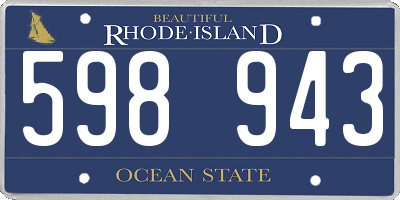 RI license plate 598943