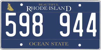 RI license plate 598944