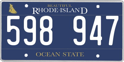 RI license plate 598947