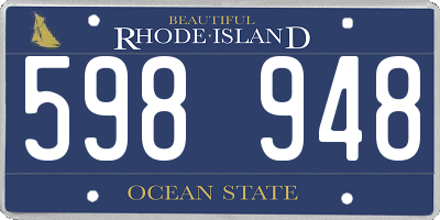 RI license plate 598948