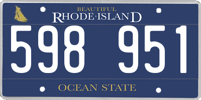 RI license plate 598951