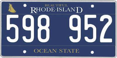 RI license plate 598952