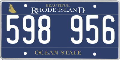 RI license plate 598956