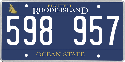RI license plate 598957