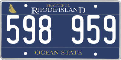 RI license plate 598959
