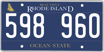 RI license plate 598960