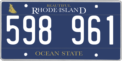 RI license plate 598961