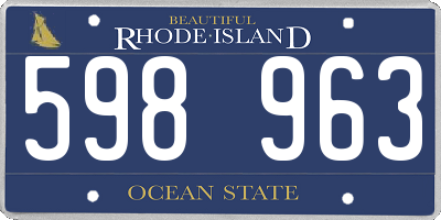 RI license plate 598963