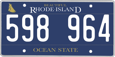 RI license plate 598964